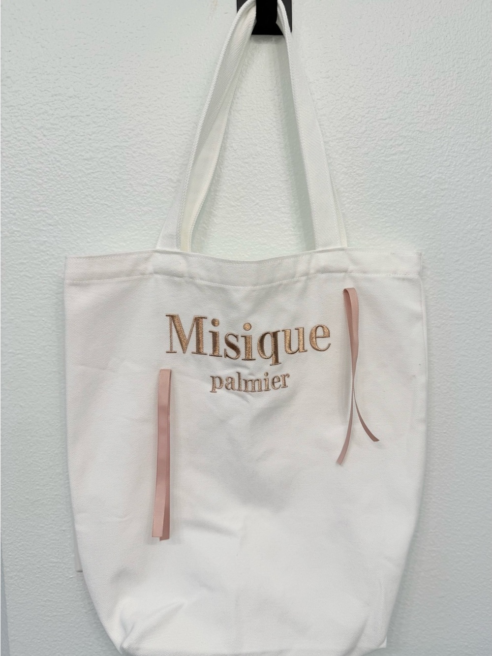 Misique Palmier Japanese Tote Bag Ivory Pink Bow Kawaii J-Fashion Rare